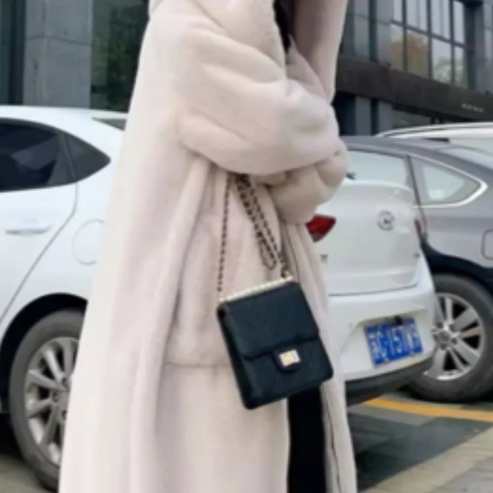 650. COST 🛑LAST 1! Cream super soft Hooded Soft cream faux fur coat jacket - Picture 4 of 4